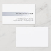 Elegant minimalistisch, modern, zilver Professiona Visitekaartje (Voorkant / Achterkant)