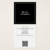 Elegant minimalistisch modern zwart Visitekaartje (Voorkant /achterkant)