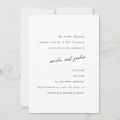 Elegant minimalistisch modern zwart-wit kaart (Voorkant)