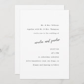 Elegant minimalistisch modern zwart-wit kaart (Voorkant / Achterkant)