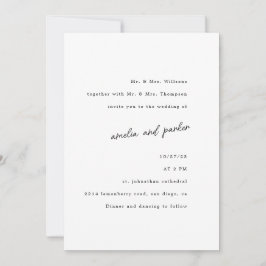 Elegant minimalistisch modern zwart-wit kaart