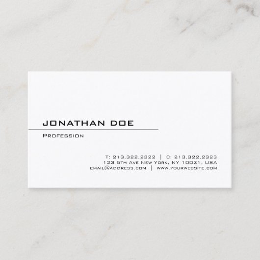 Elegant Minimalistisch Moderne Professionele reini Visitekaartje (Voorkant)