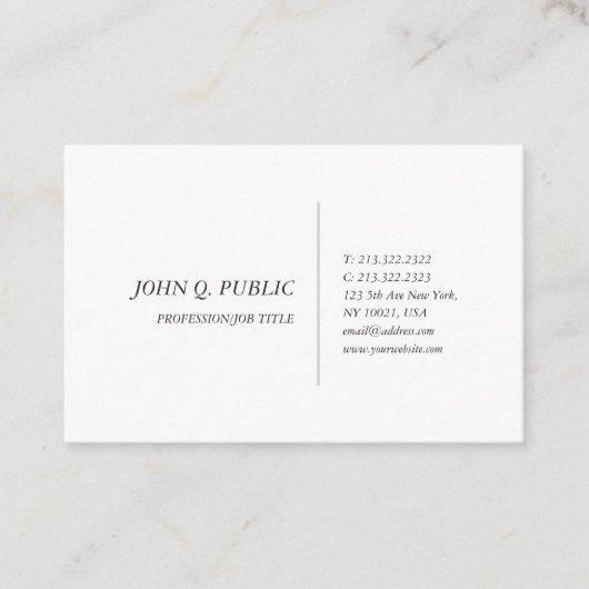 Elegant minimalistisch moderne professionele Sjabl Visitekaartje (Voorkant)