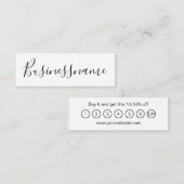 Elegant minimalistisch moderne trendy zwart-wit klantenkaartje (Voorkant / Achterkant)