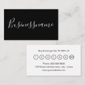 Elegant minimalistisch moderne trendy zwart-wit klantenkaartje (Voorkant / Achterkant)