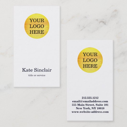 Elegant minimalistisch Moderne Uw Logo Visitekaartje (Voorkant / Achterkant)