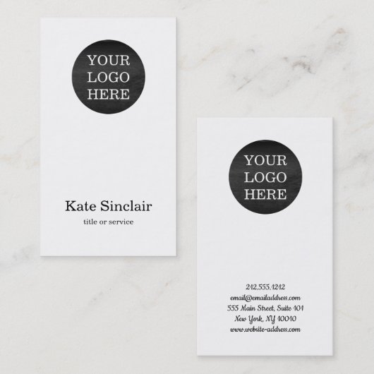 Elegant minimalistisch Moderne Uw Logo Visitekaartje (Voorkant / Achterkant)