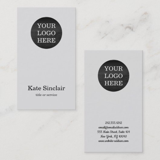 Elegant minimalistisch Moderne Uw Logo Visitekaartje (Voorkant / Achterkant)