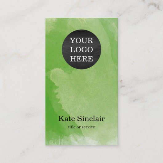 Elegant minimalistisch Moderne Uw Waterverf van de Visitekaartje (Voorkant)