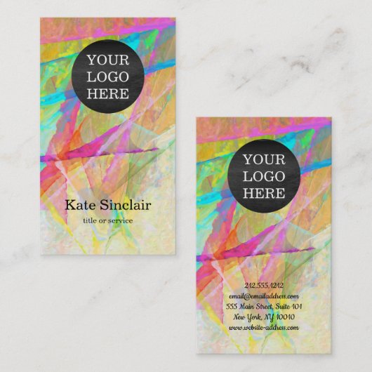 Elegant minimalistisch Moderne Uw Waterverf van de Visitekaartje (Voorkant / Achterkant)