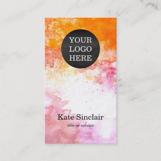 Elegant minimalistisch Moderne Uw Waterverf van de Visitekaartje (Voorkant)