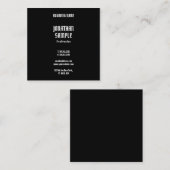 Elegant Minimalistisch Moderne Zwarte Witte Sjablo Vierkante Visitekaartje (Voorkant / Achterkant)