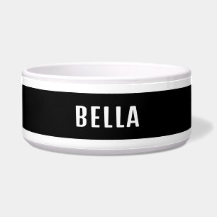 Elegant minimalistisch monochroom, gepersonaliseer voerbakje