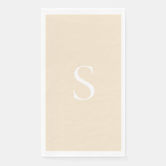 Elegant Minimalistisch Monogram Champagnetinten &  Servet (Voorkant)