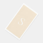 Elegant Minimalistisch Monogram Champagnetinten &  Servet (Hoek)