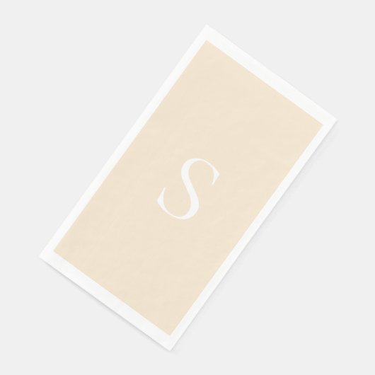 Elegant Minimalistisch Monogram Champagnetinten &  Servet (Hoek)