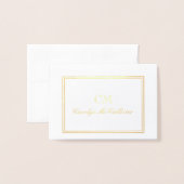 Elegant Minimalistisch Monogram Folie Kaarten (Voorkant met envelop)