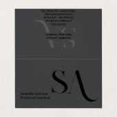 Elegant minimalistisch monogram gevouwen Visitekaa Visitekaartje (Buitenkant ongevouwen)