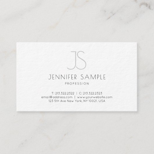 Elegant minimalistisch monogram grafische Professi Visitekaartje (Voorkant)
