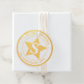 Elegant minimalistisch monogram Happy Holiday Bedankjes Labels (Met doos)