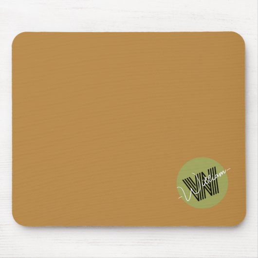  elegant minimalistisch Monogram initiaal Bruin Muismat (Voorkant)