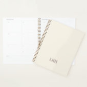 Elegant Minimalistisch Monogram Ivoor Spiraal Note Planner (Display)
