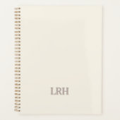 Elegant Minimalistisch Monogram Ivoor Spiraal Note Planner (Voorkant)