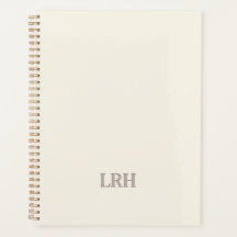 Elegant Minimalistisch Monogram Ivoor Spiraal Note