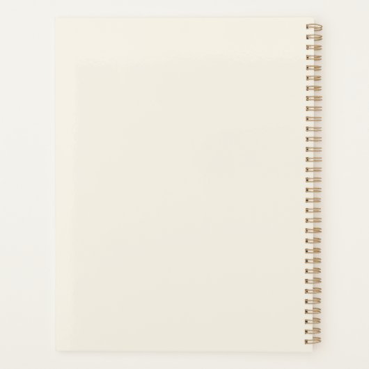 Elegant minimalistisch monogram ivoor spiraal Noti Planner (Achterkant)