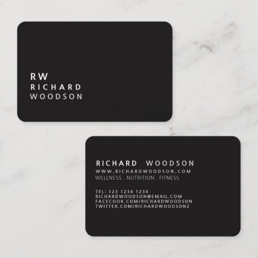 ELEGANT-minimalistisch monogram Klassieke professi Visitekaartje (Voorkant / Achterkant)