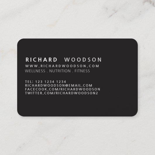 ELEGANT-minimalistisch monogram Klassieke professi Visitekaartje (Achterkant)