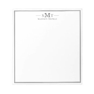 Elegant minimalistisch monogram met drie letters notitieblok