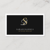 Elegant minimalistisch monogram professional visitekaartje (Voorkant)