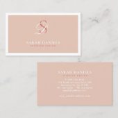 Elegant minimalistisch monogram professional visitekaartje (Voorkant / Achterkant)