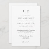 Elegant minimalistisch monogram QR-code bruiloft Kaart (Voorkant / Achterkant)