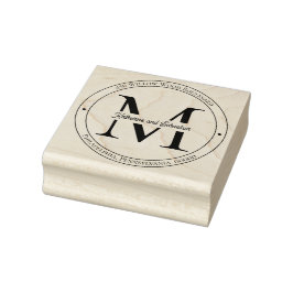 Elegant minimalistisch monogram retouradres rubberstempel