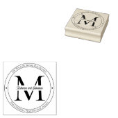 Elegant minimalistisch monogram retouradres rubberstempel (Gestempeld)