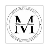 Elegant minimalistisch monogram retouradres rubberstempel (Afrduk)