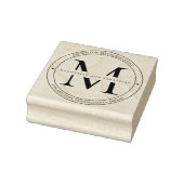 Elegant minimalistisch monogram retouradres rubberstempel (Stempel)