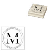 Elegant minimalistisch monogram retouradres rubberstempel (Gestempeld)