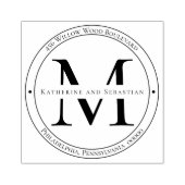 Elegant minimalistisch monogram retouradres rubberstempel (Afrduk)