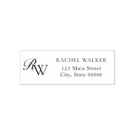 Elegant Minimalistisch Monogram Retouradres Zelfinktende Stempel