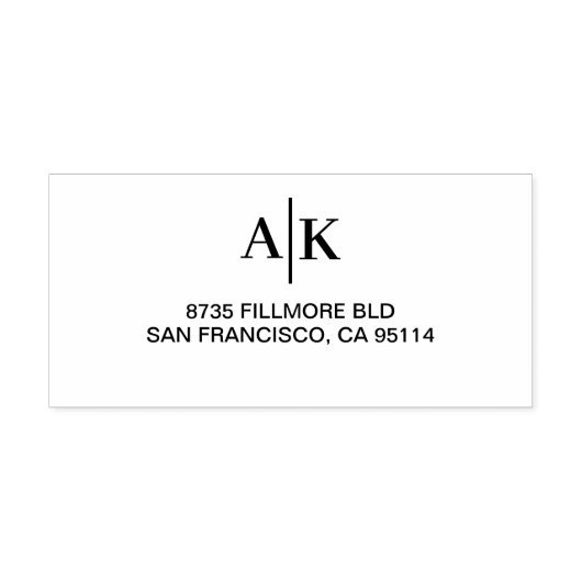 Elegant minimalistisch monogram retouradres  zelfinktende stempel (Design)