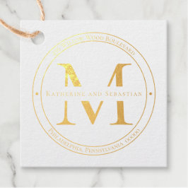 Elegant minimalistisch monogram Terugkeeradres zeg Bedankjes Labels