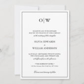 Elegant Minimalistisch Monogram Trouwfeest Kaart (Voorkant)