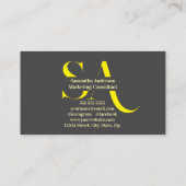 Elegant minimalistisch monogram Visitekaartje | Cu (Achterkant)