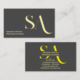 Elegant minimalistisch monogram Visitekaartje | Cu