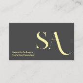 Elegant minimalistisch monogram Visitekaartje | Cu (Voorkant)