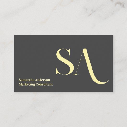 Elegant minimalistisch monogram Visitekaartje | Cu (Voorkant)