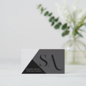 Elegant minimalistisch monogram Visitekaartje | Cu (Staand voorkant)